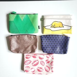 5 Small Ipsy Makeup Bags NWOT